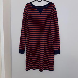 Long Sleeves Old Navy Dress, Navy Blue & Red Stripes, Size L